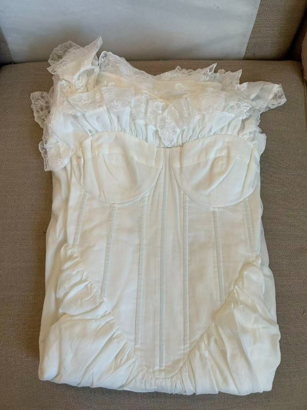 Selkie The Ivory Cupid Midi Dress White Lace Party Wedding Large - Picture 7 of 13
